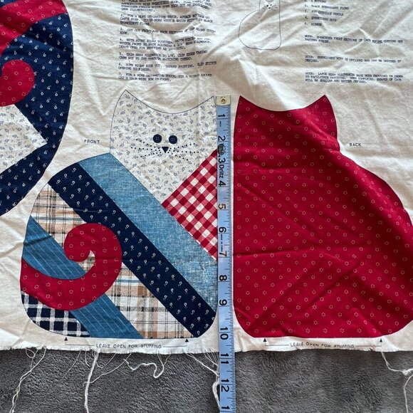 Patchwork Quilt Cats Vintage Cranston Print‎ Quick Sew Panel NOS - Picture 10 of 10